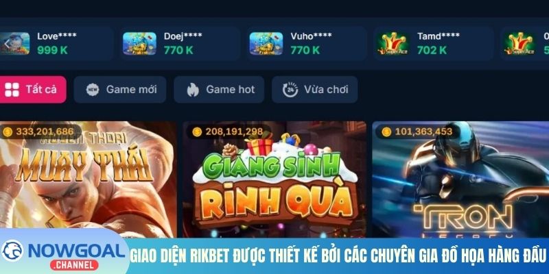 Giao diện Rikbet được thiết kế bởi các chuyên gia đồ họa hàng đầu