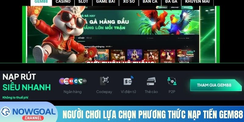Người chơi lựa chọn phương thức nạp tiền 