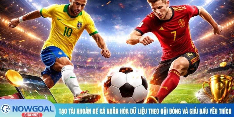 Tạo tài khoản để cá nhân hóa dữ liệu theo đội bóng và giải đấu yêu thích